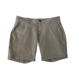 Mugsy Men's Jake Khaki Chinos SZ 34x 7 Stretch Flat Front Casual Beige Comfy